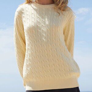 John Galt Brandy Melville Cable Knit Sweater Cream Yellow Women's Girls One Size